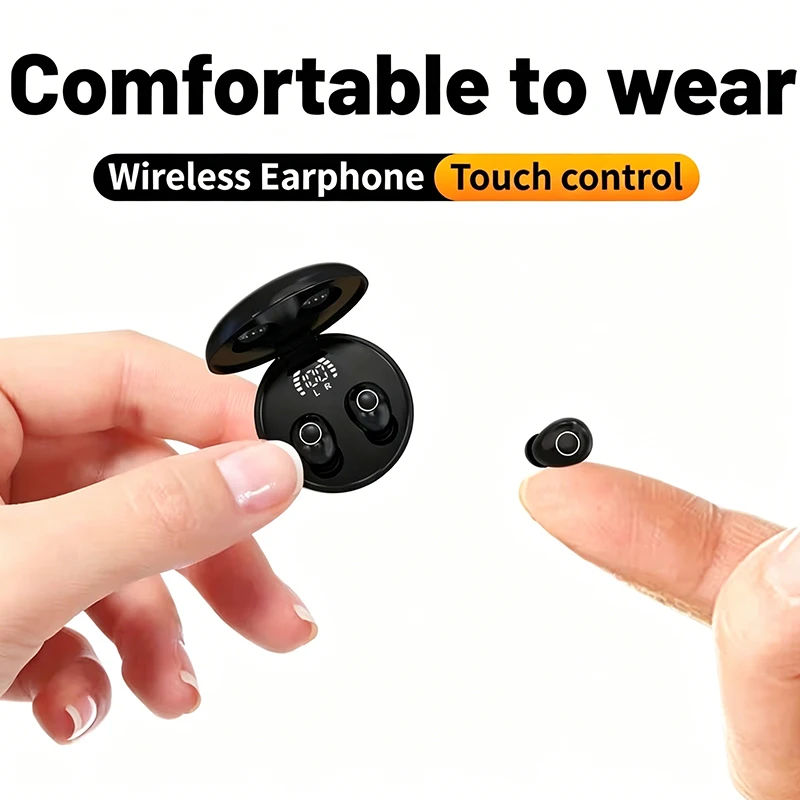 Fones de Ouvido Sem Fio Portáteis SK31-Mini Bluetooth Intra-auriculares com Redução de Ruído e Microfone HD