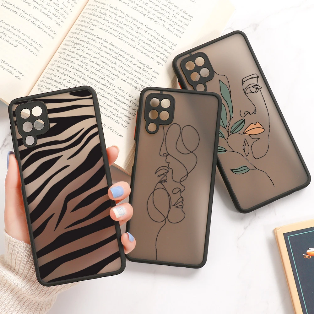 Coque rigide mate pour Samsung A53 A54 5G A34 A33 A32 A14 A13 A55 A35 A05s A23 A22 A21s A52 A73 A72 A71 A70 A51 A50 Fundas