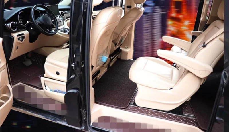 Custom full set car floor mats for Mercedes Benz Viano W639 2022-2003 7 8 seats top quality double layers carpets for Viano 2010
