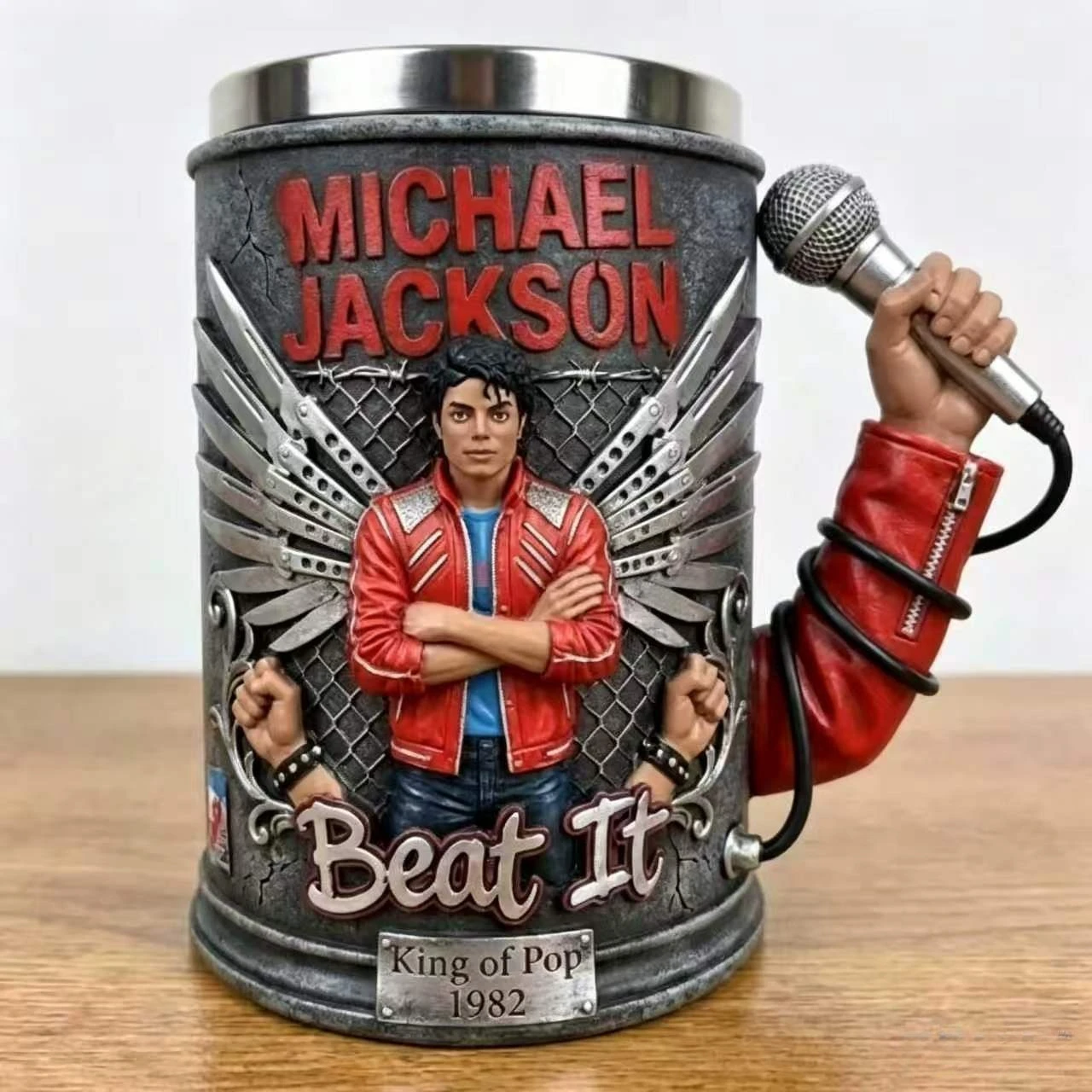 Creative Michael Jackson Beer Mug 304 Stainless Steel Resin Cup Unique Gift for Fans