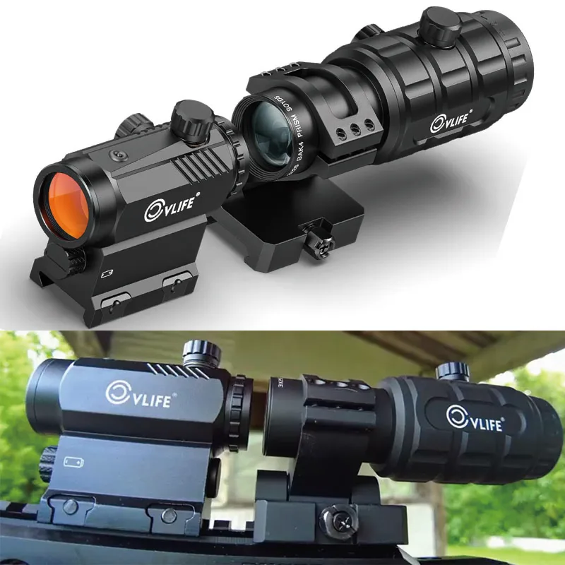 

Motion Awake Red Dot 3X Magnifier Combo Auto Brightness 3 MOA Absolute Co-Witness Optic Open Reflex Sight Flip to Side Mount