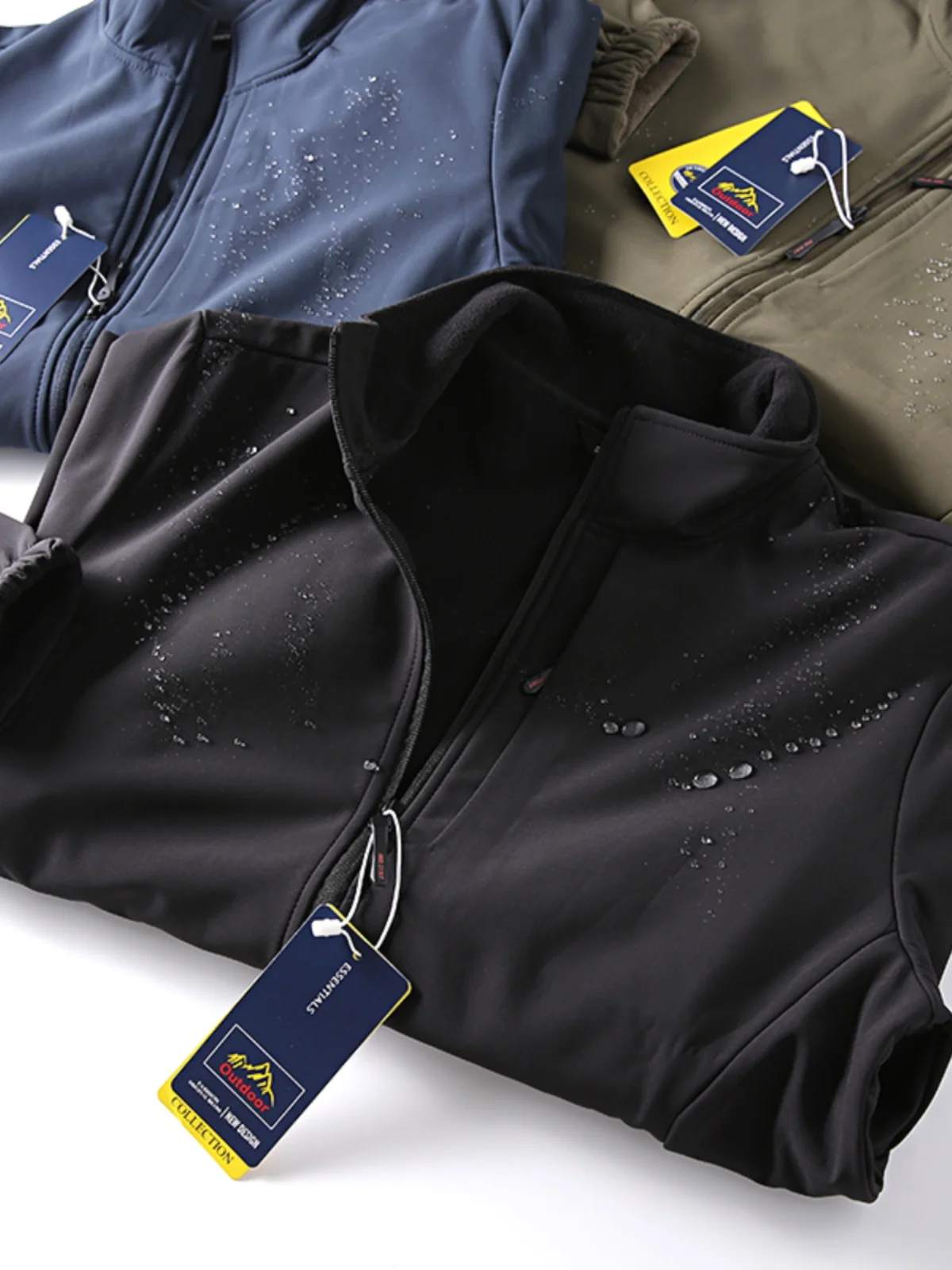 

Outdoor Thiened Fce Jaet Men's Autumn Winter Windproof Waterproof Stand Collar Cosite Jaet Stand Fit Long Sve