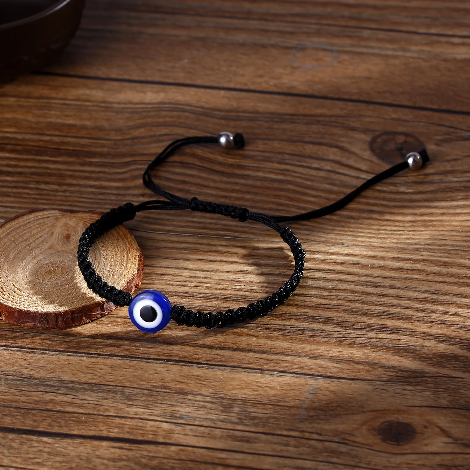 Blue Evil Eye Casal Pulseira Conjuntos para Homens e Mulheres, Palm Resina Talão, Corda Cadeia, Amuleto da Sorte, Amizade Jóias, Presente, 2Pcs