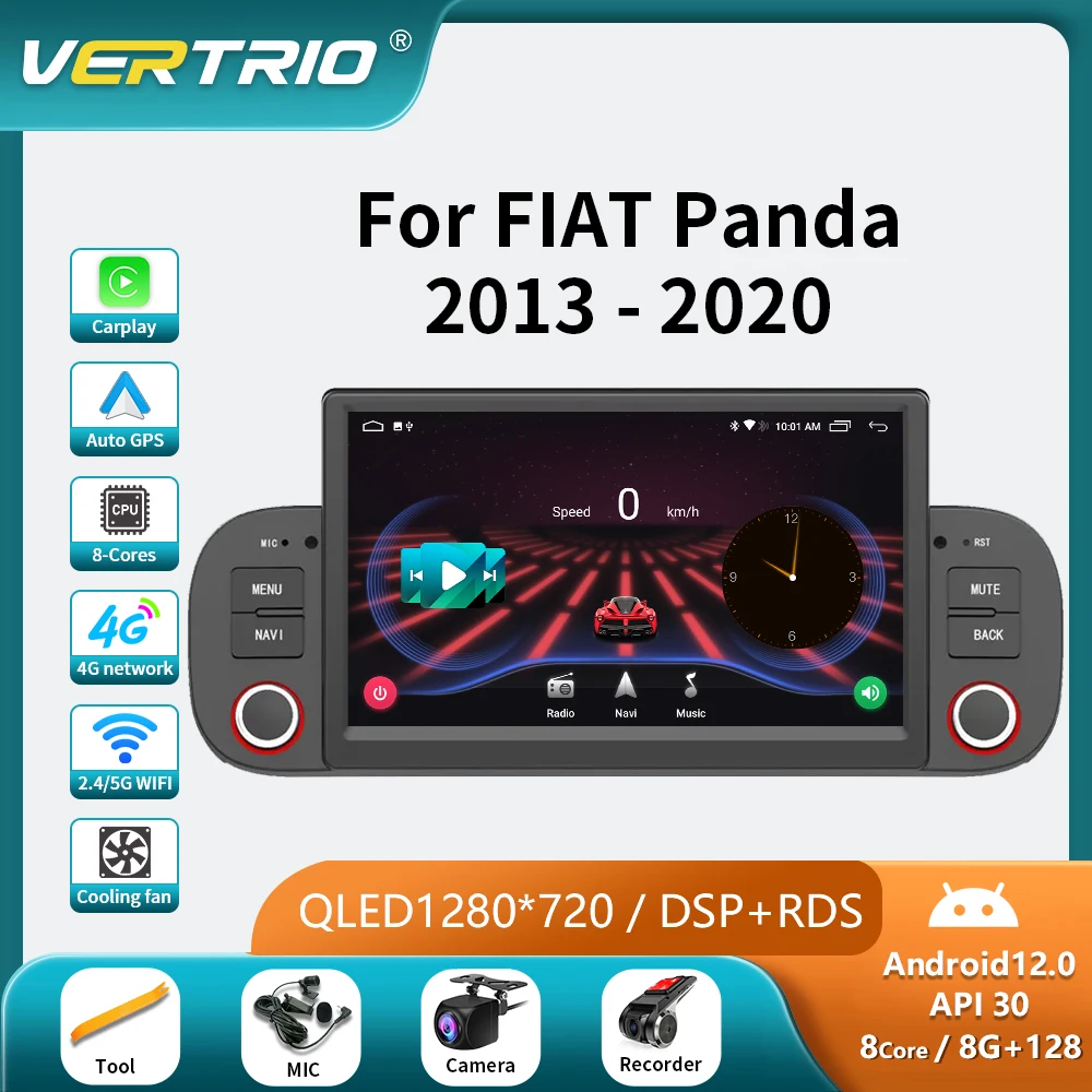 

For FIAT Panda 2013-2020 7 inch Android 13 Android Auto Car Radio Multimedia Player Video 4G Carplay 2 Din DVD Stereo DSP 8 Core