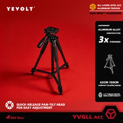 YEVOLT 레이저 레벨 삼각대, 높이 조절 가능, 셀프 레벨링 도구용 삼각대 어댑터, 1.5m 알루미늄 합금, YVTRP150