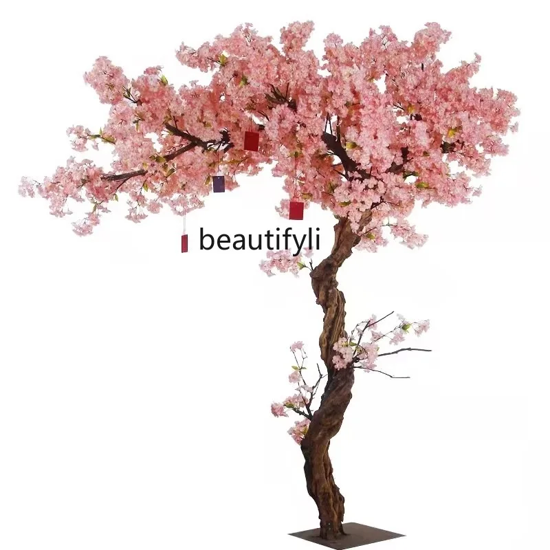 Simulation cherry blossom tree interior decoration large flower fake peach blossom fake flower wedding hotel shopping