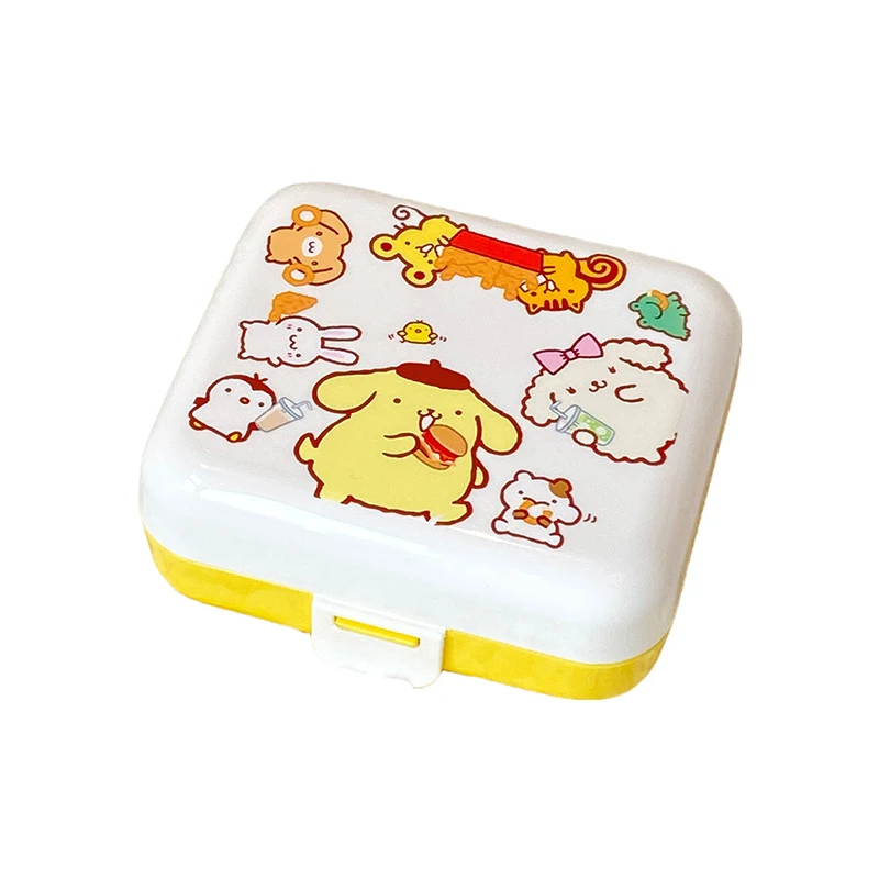 Sanrio Pompom Purin Storage Box Cartoon Kt Cat Flip Cover Cotton Swabs Cotton Pads Stationery Jewellery Organisation Gifts