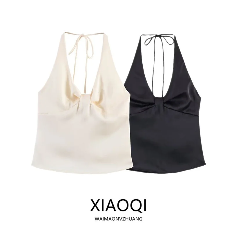 A modern women ' s blouse with a new design for the spring and summer season, with high quality, short length and narrow story, made from other materials