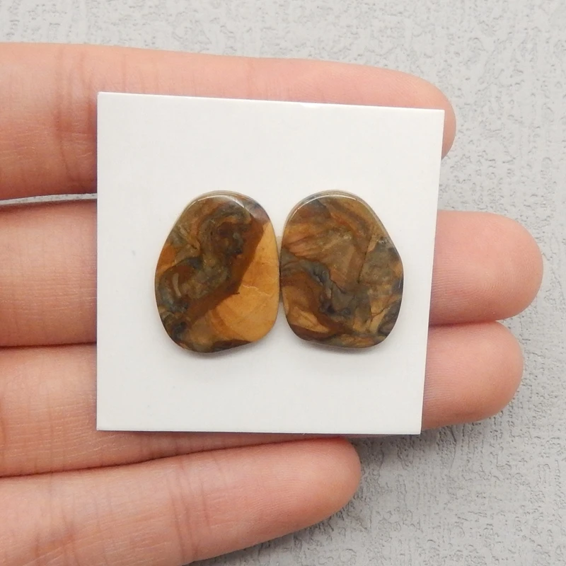 Immagine di moda da donna Jasper Pietra naturale Cabochon Perline Gioielli 19x14x3mm 2,6g