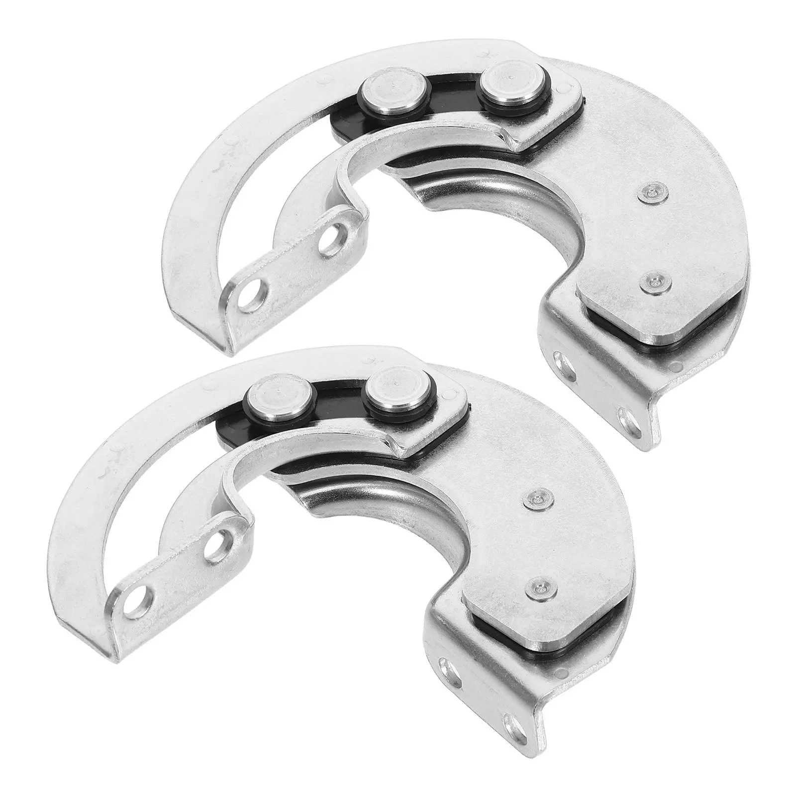2Pcs Half-Round Stainless Steel Hidden Hinges Cabinet Door Concealed Heavy Duty 180 Degree Smooth Rotation Industrial Furniture
