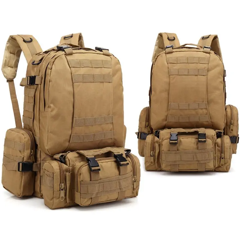 Men's 50L Large Capacity Tactical Backpack Waterproof Outdoor Hiking Climbing Rucksack for Camping - Durable Travel Bag