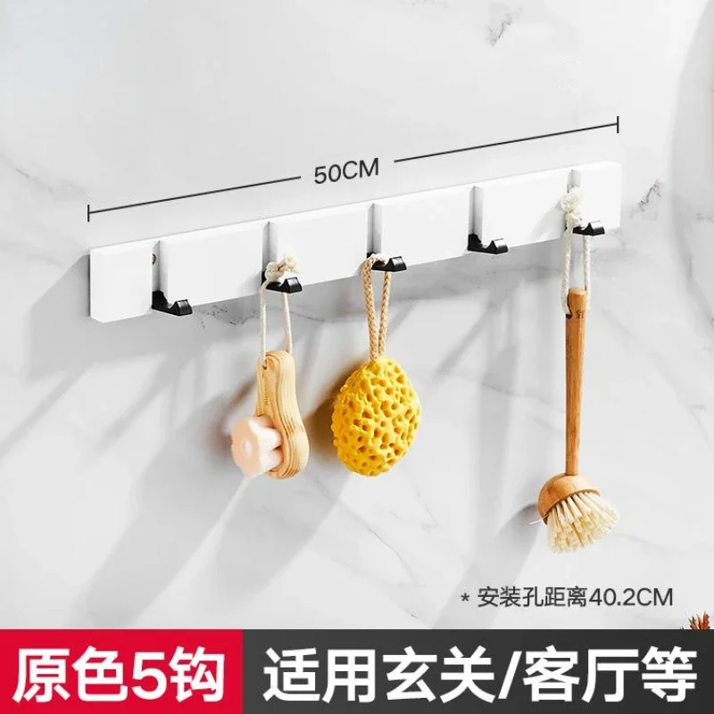 Foldable Wooden Coat Racks Bamboo Hallway Hat Hanger Bedroom Door Wall-Mounting Corner Room Kitchen Toilet Wall Invisible 5 Hook