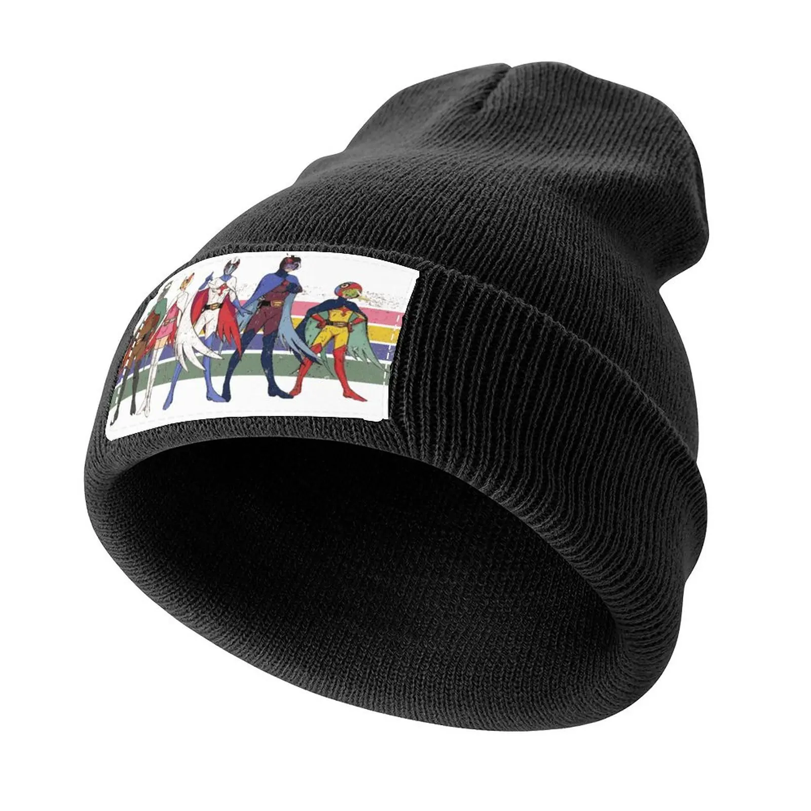 G Force Battle of the Planets Retro Stripe Knitted Cap funny hat Anime Hat summer hat Designer Man Women's