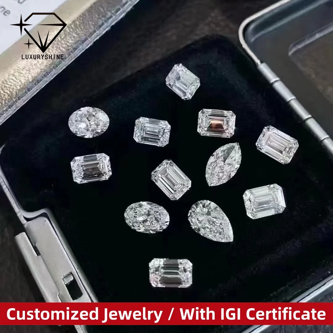

LuxuryShine VS1-VS2 Lab Grown Diamond Loose Diamonds Heart/Princess/Oval/Round/Cushion/Pear/Asscher Customized jewelry