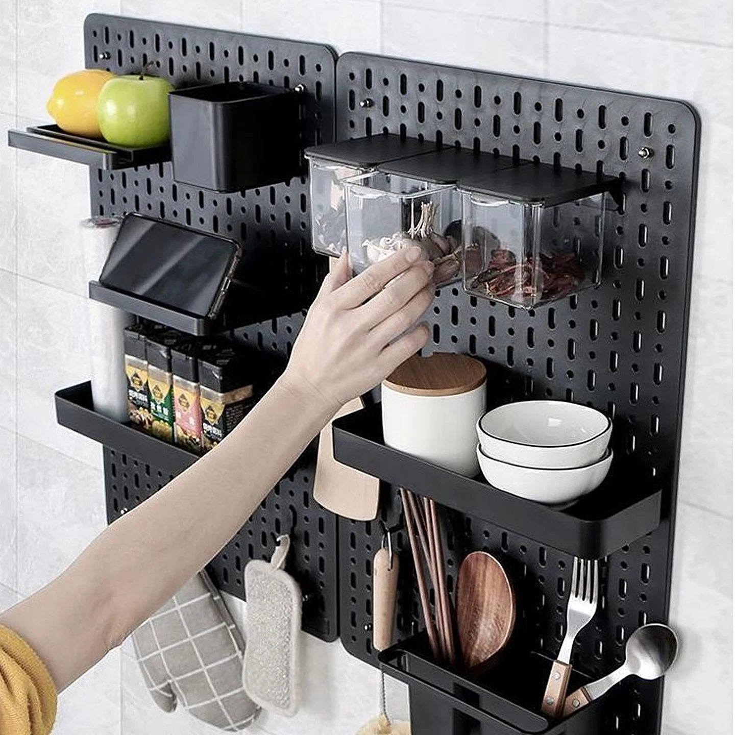 

Desktop Organizer Stand Vertical Hole Board Clip Fixed Accory Storage Box Bookelf Hook Basket Modern Simple Sle Plastic