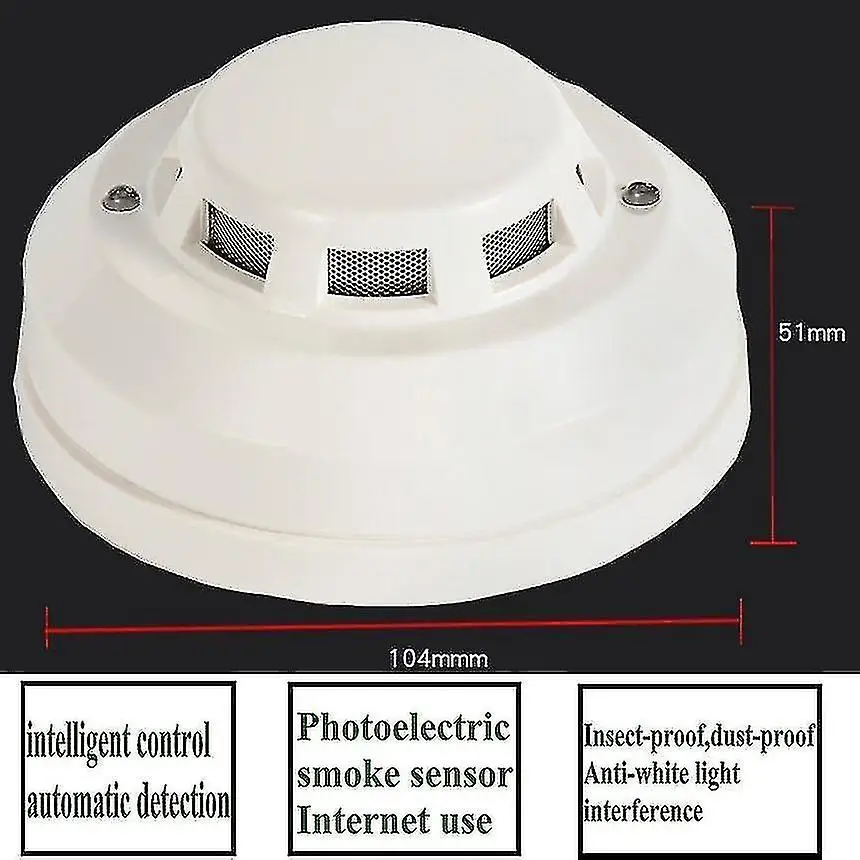 Wired Smoke Detector com alarme de voz, alarme de incêndio, rede alarme de incêndio, Sensor, DC 12V, 24V