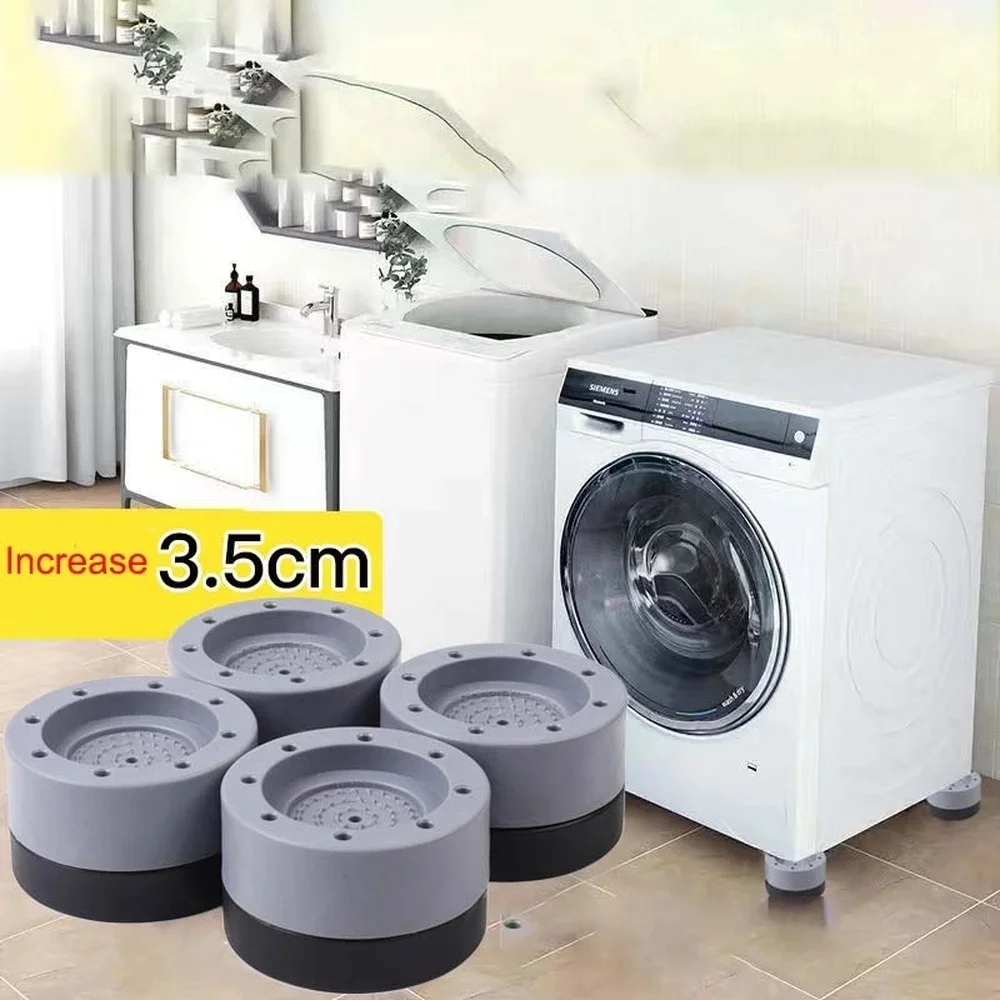 

Washing Machine Rubber Anti Vibration Pads Height Adjustable Furniture Foot Support Dampers Stand Universal Fixed Non-Slip Base