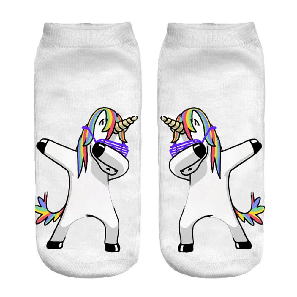 Magical New Harajuku Style 3D Unicorn Printed Women\'s Ankle Socks