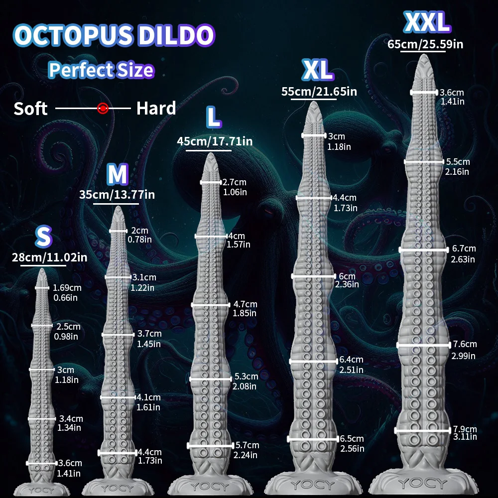 YOCY Super Long Octopus Dildo 25.59 inch Fantasy Dildo With Suction Cup Silicone Tentacle Anal Sex Toy For Women Men