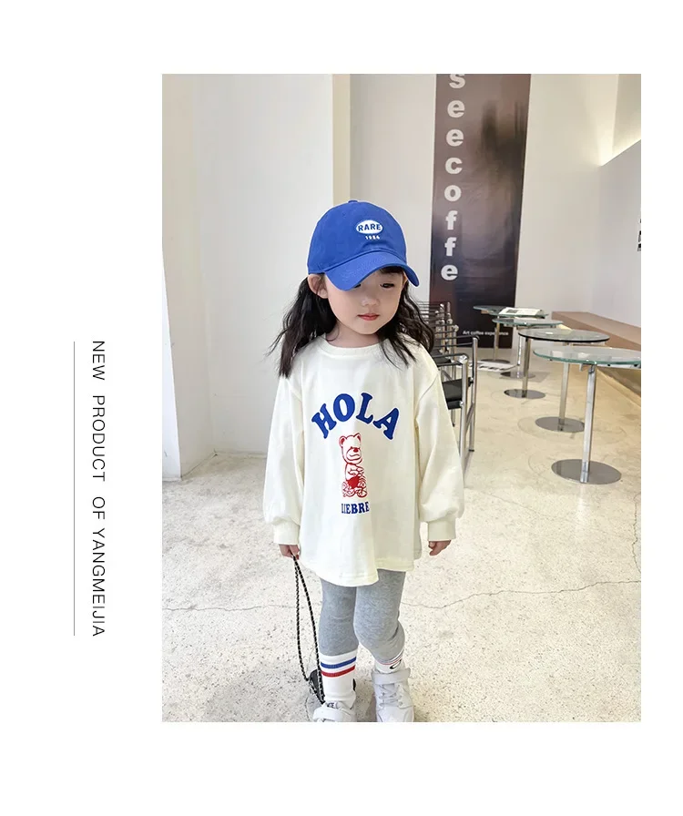 Herbstliches modisches Sportset für Kinder: Baby-Mädchen-Pullover + Leggings, zweiteiliges Set, Kleinkind-Mädchen-Kleidung mit Cartoon-Alphabet-Motiv – Detail 9