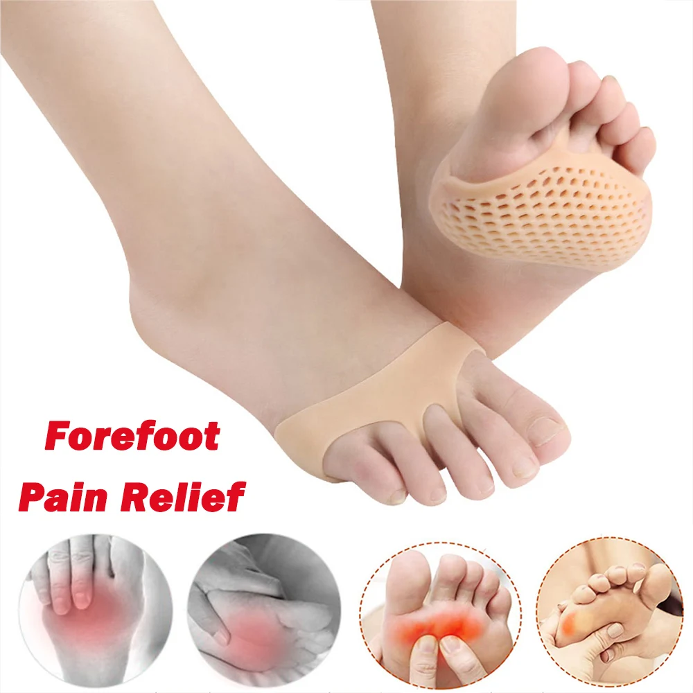 Pexmen 2Pcs Metatarsal Pads Breathable Ball of Foot Cushions for Women and Men Soft Gel Foot Pads Pain Relief Forefoot Pads