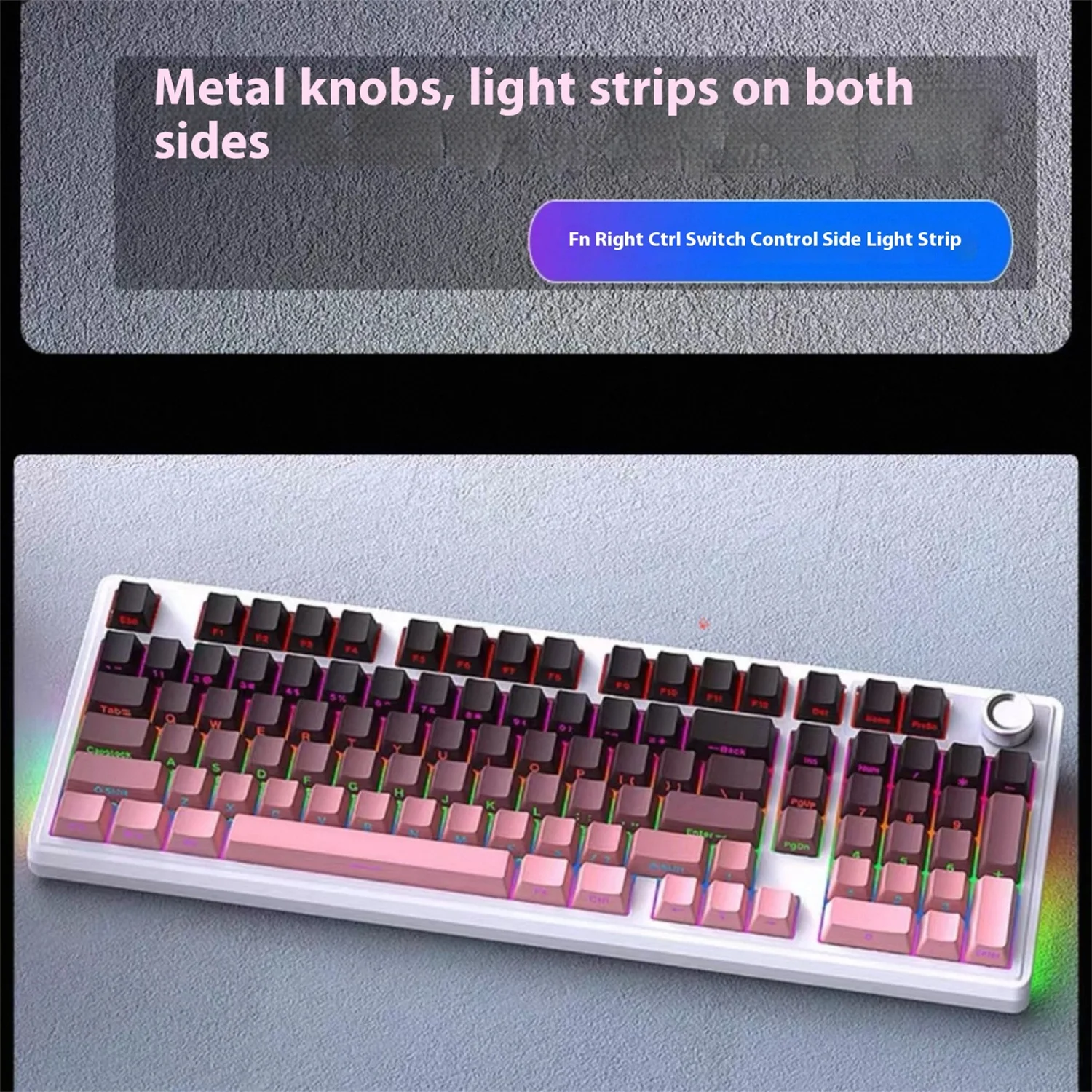 

H102 Mechanical Keyboard, Tri - Mode (2.4G/Bluetooth/Wired), Gasket Structure, Metal Knob, RGB Side Lights