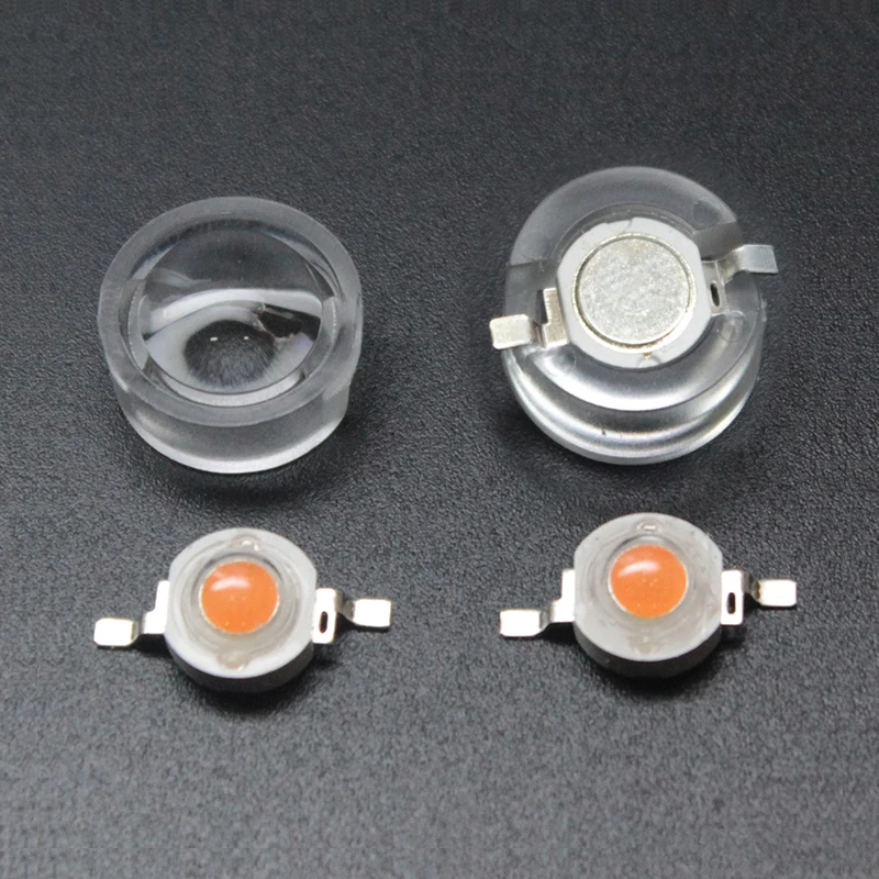 100pcs LED Lens 1W 3W 13mm 15 30 45 60 90 100 Degree Free Holder for IR Optics Convex Acrylic Lens  Reflector Collimator