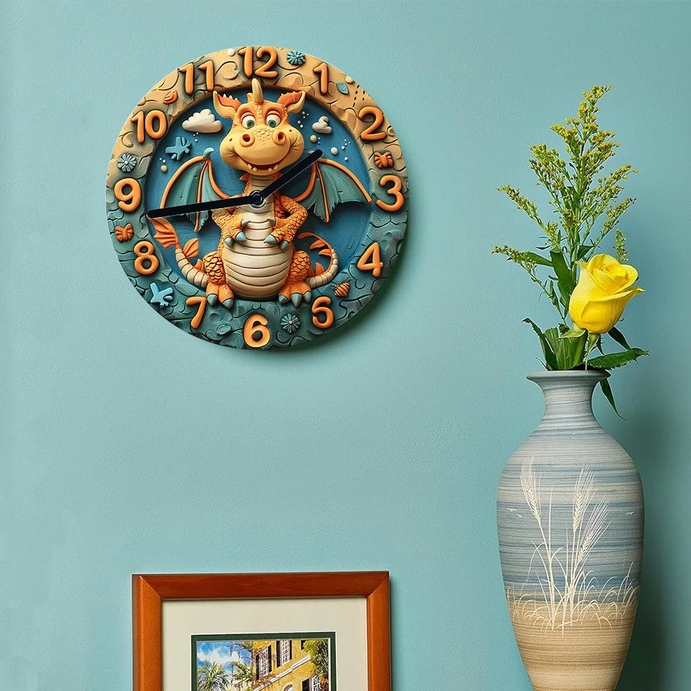 Silent Inferno Dragon Wall Clock , Perfect for Living Room & Easter Gifts Living Room Decoration Wall Clock Modern Design