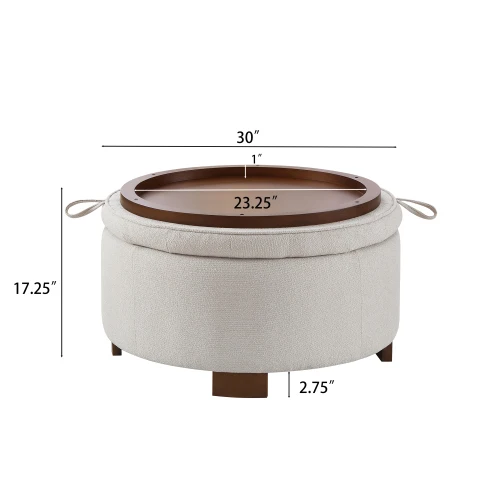 Round Storage Ottoman 6