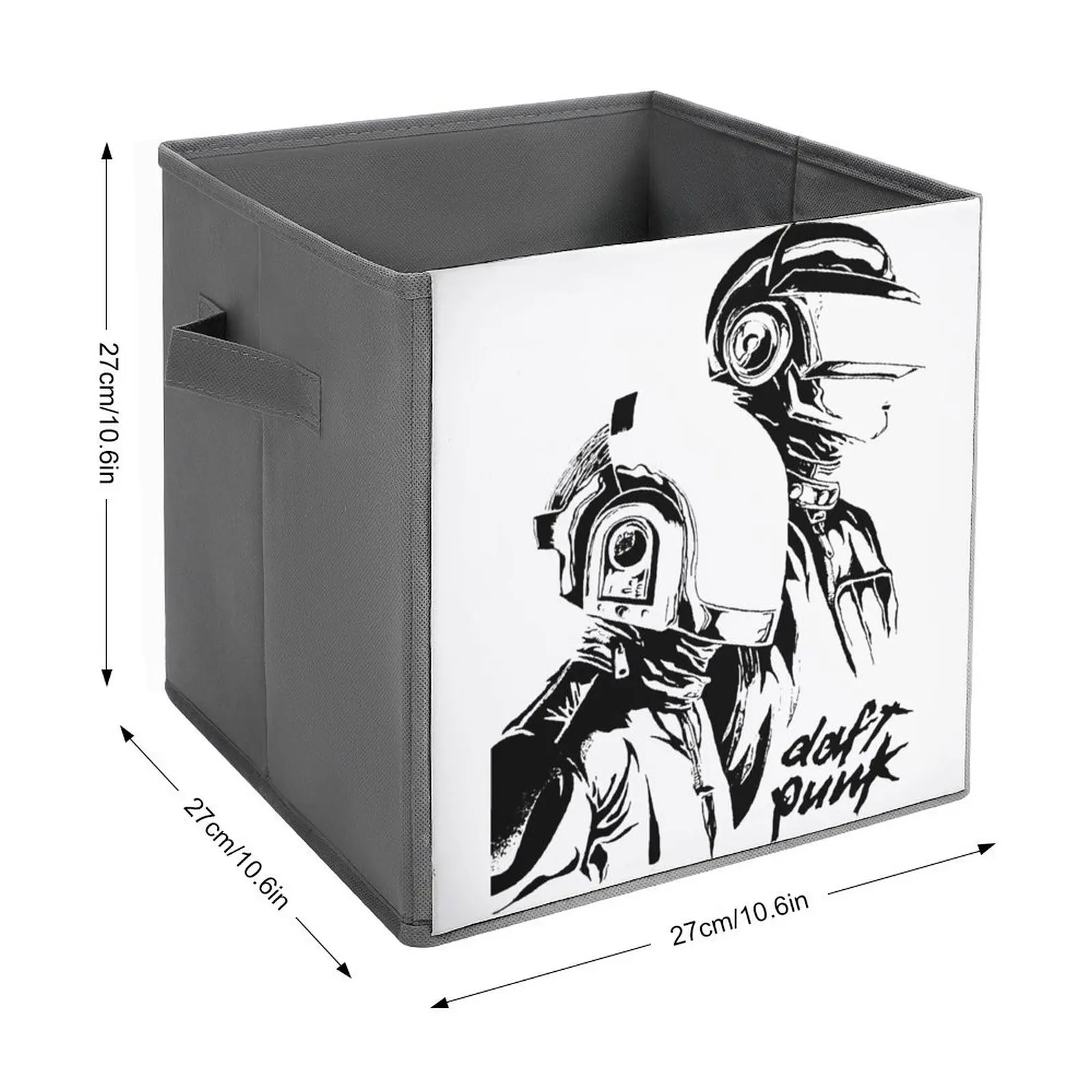 Daft Punk Techno Music Essential Storage Bins  Folding Storage Box Dust Proof Stored Toys Lifting Hand Convenient Cute Debris Ro