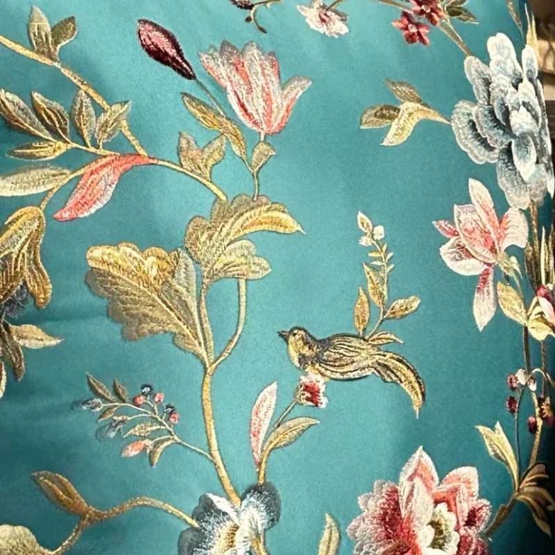 Chinese Flora Bird Pillows Red Blue Yellow Cushion Case Luxury Retro Decorative Pillow Cover For Sofa Chair Home Decorations