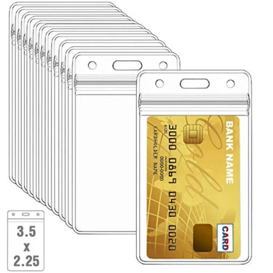 

0 Pcs Clear Plastic Vertical Name Badge ID Card Holders
