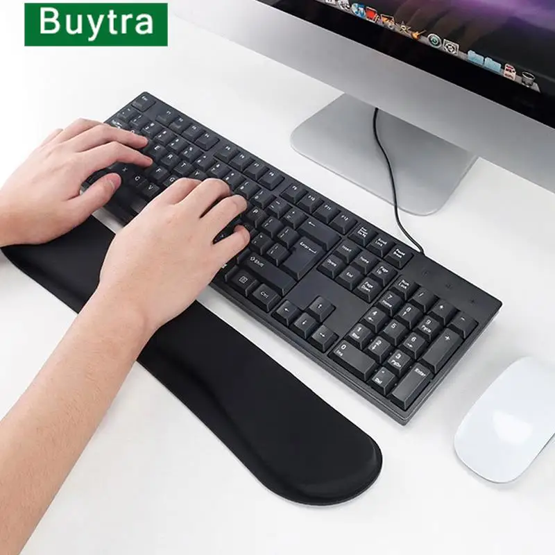 New 1Pc Keyboard Wrist Rest Pad For PC Computer Gaming Keyboard Wrist Rest Mouse Pad Memory Foam Superfine Fibre Raised Platform