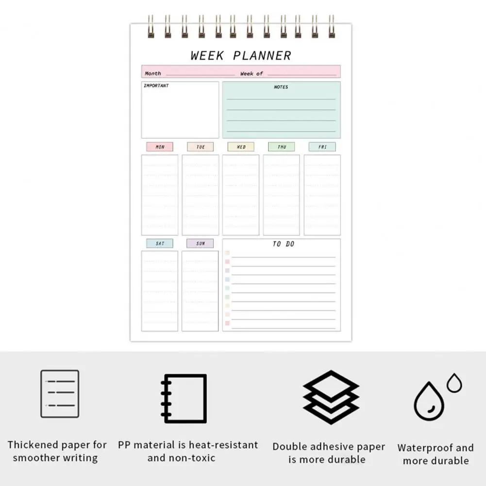 Prioritaire Taakorganisator Spiraalbinding Wekelijkse Planner Notitieblok Voor Dames Mannen Persoonlijke Organisator To-Do Lijst Bureaublad Voor Kantoor