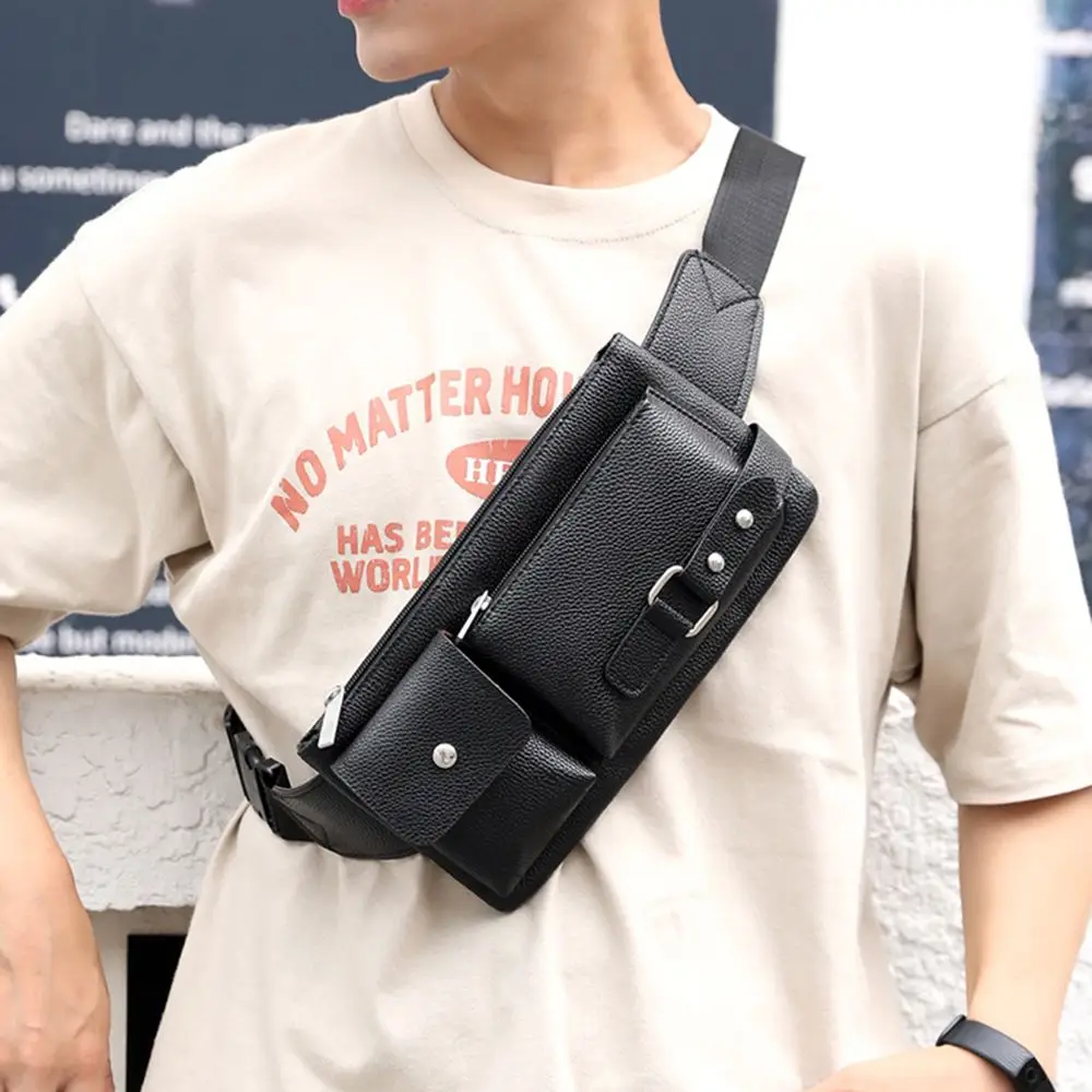 Fashion Men Women Waist Bag Casual Fanny Pack Purse Large Phone Belt Bag Leather Outdoor Travel Phone Bag