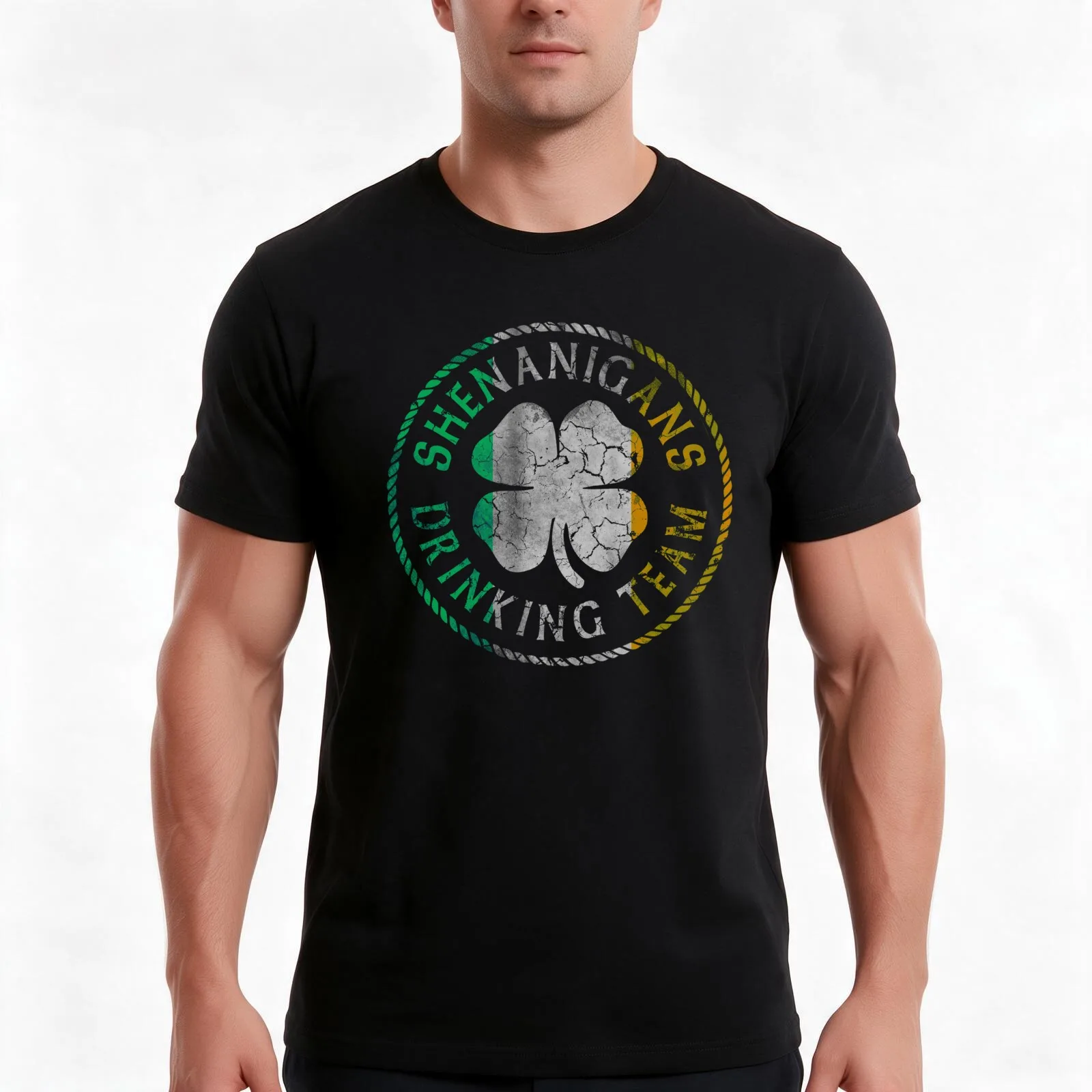 Shenanigans Irish Drinking Team T-Shirt, Summer Casual Cotton Tee, Oversized Streetwear Tops, Vintage Graphic Print, 100% Cotton