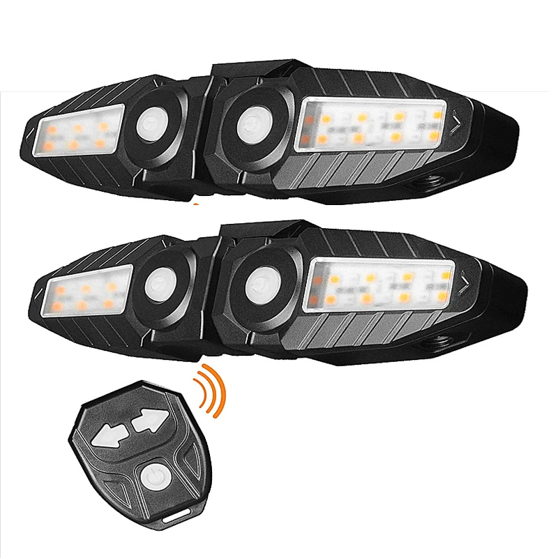 Elektryczna Hulajnoga Sygnał Kierunku Światło Tylne Pilot Zdalnego Sterowania E-bike Lampa Tylna USB Akumulator Czerwono-Żółte Światło Akcesoria do Hulajnogi — 2