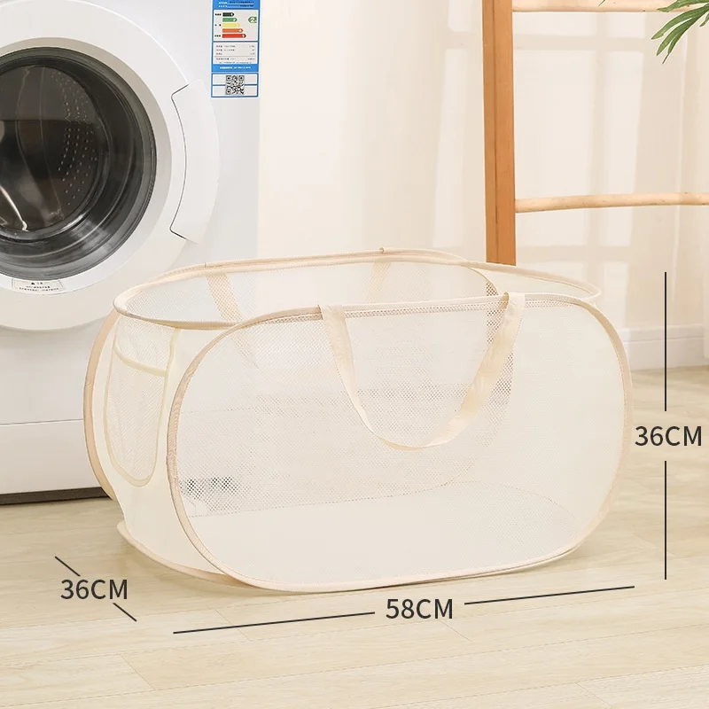 Home Foldable Dirty Laundry Basket Portable Multi-Functional Storage Caddy Hollow Design Handheld Laundry Hamper