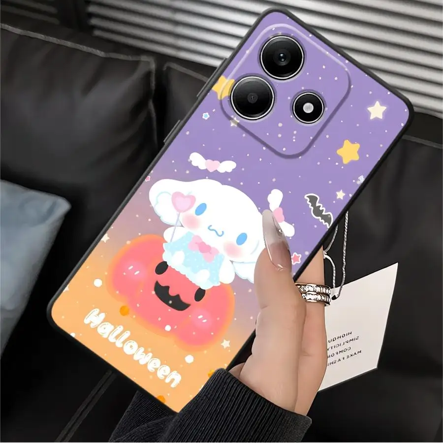 Casing Ponsel Lembut Sanrio Cute Cinnamon Hitam untuk Xiaomi Redmi Note 9S 13 14 Pro Plus 7 8 12s 11s 10S 9 10 11 12 Pro