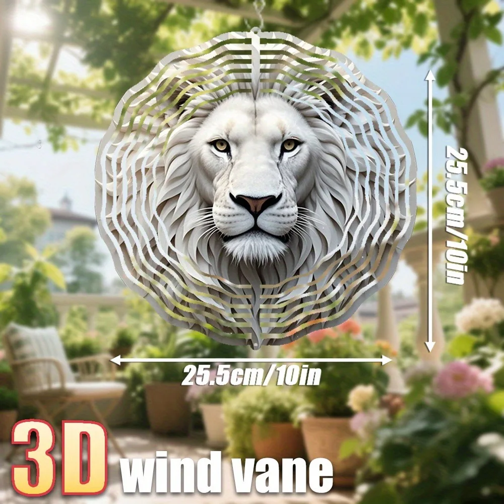 

3D Lion Wind Chimes 360 Rotating Hook Creative Decor for Balcony Garden Outdoor Unique Anniversary Gift