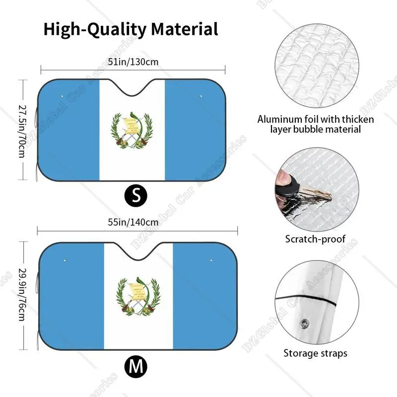 Guatemala Flag Windshield Sun Shade Car Front Window Sunshade Blocker UV Visor Automotive Sunshades for Vehicle SUV Protector