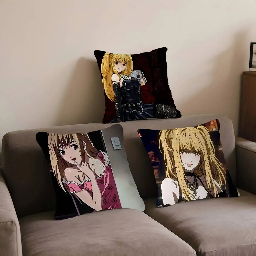 

Death Note Misa Amane Personalized Picture Text Home Decorative Pillows Household Gifts 45x45cm
