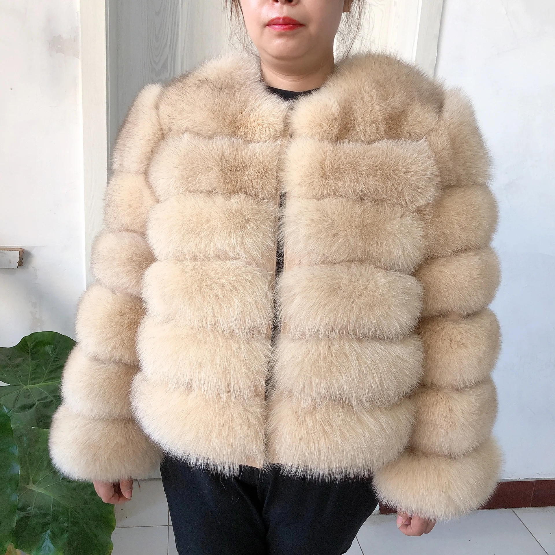 Women\'s winter coats real fox fur coat long sleeves fur coats for women natural fox fur real raccoon Jacket luxury free shipping