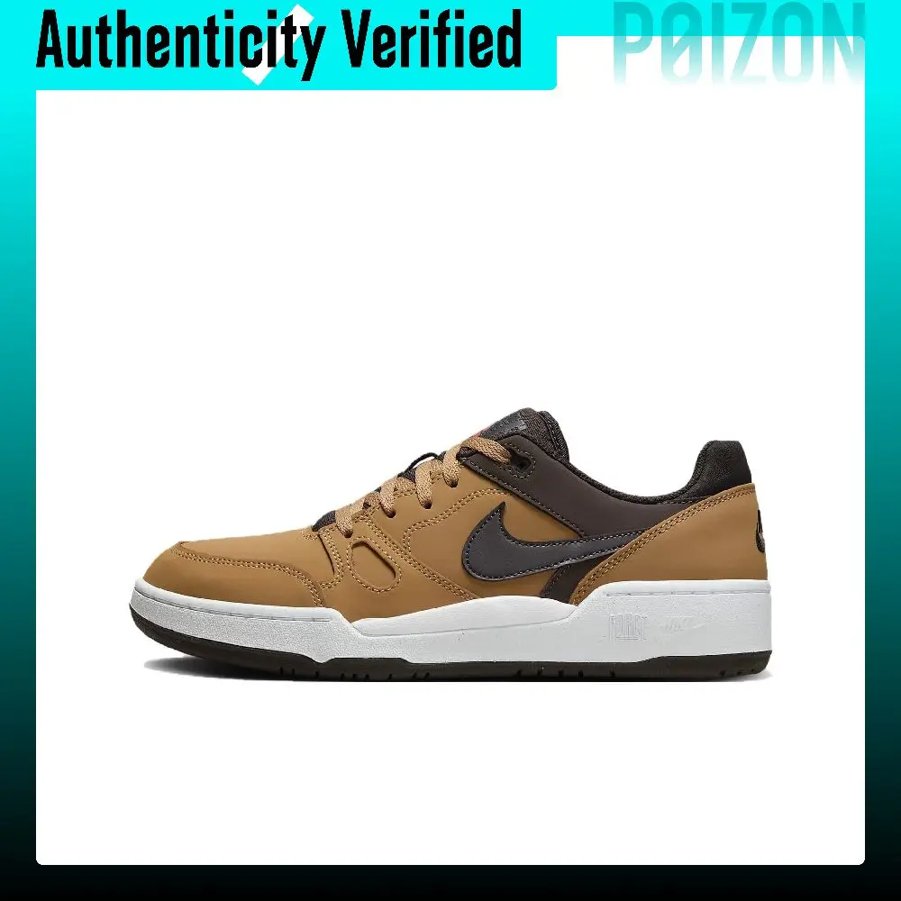 Nike Full Force Skate Shoes Men's Low-top Linen/Baroque Brown/White/Velvet Brown HF7734-200