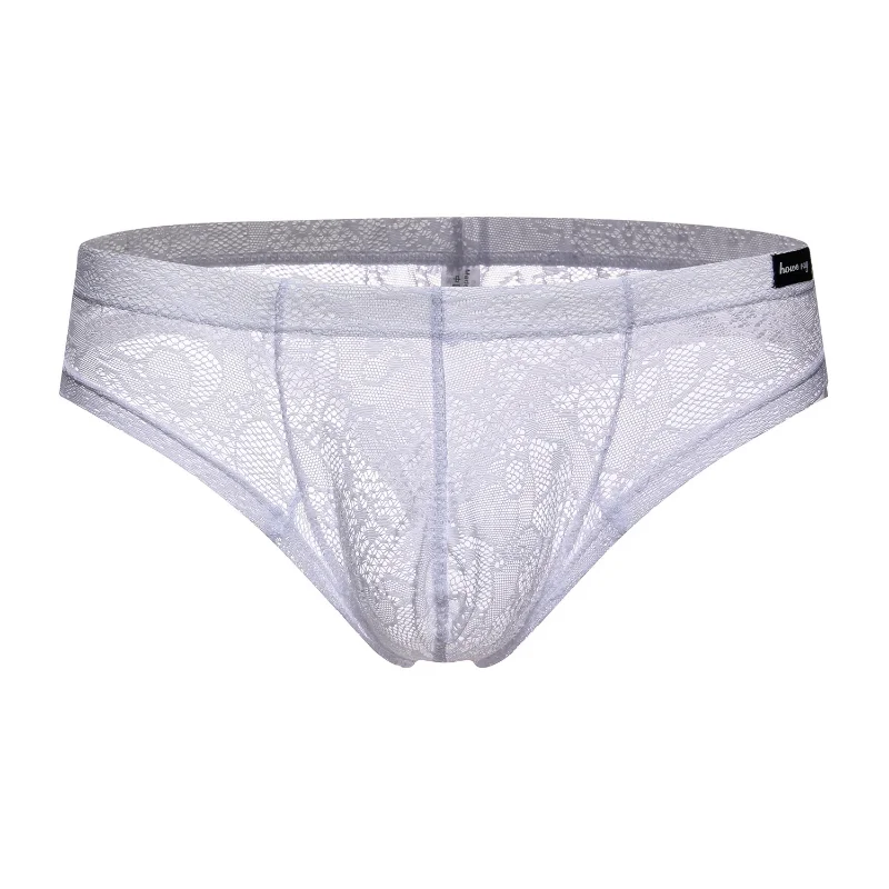 Mens Underpants Floral Lace Transparent Jockstrap U Convex Pouch Lingerie Ultra-Thin Bikini Slip Homme Low Waist Soft Underwear