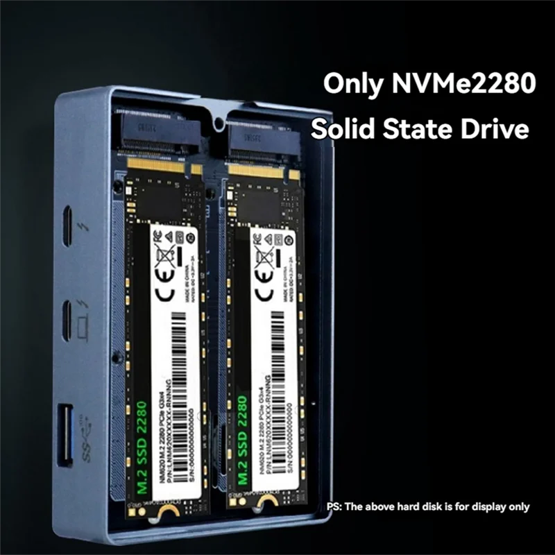 A47F-ITGZ 40Gbps ثنائي الخليج Thunderbolt SSD محطة إرساء M.2 NVME 2280 SSD الضميمة DP8K @ 30 هرتز USB3.1 Gen2 محطة قاعدة الولايات المتحدة
