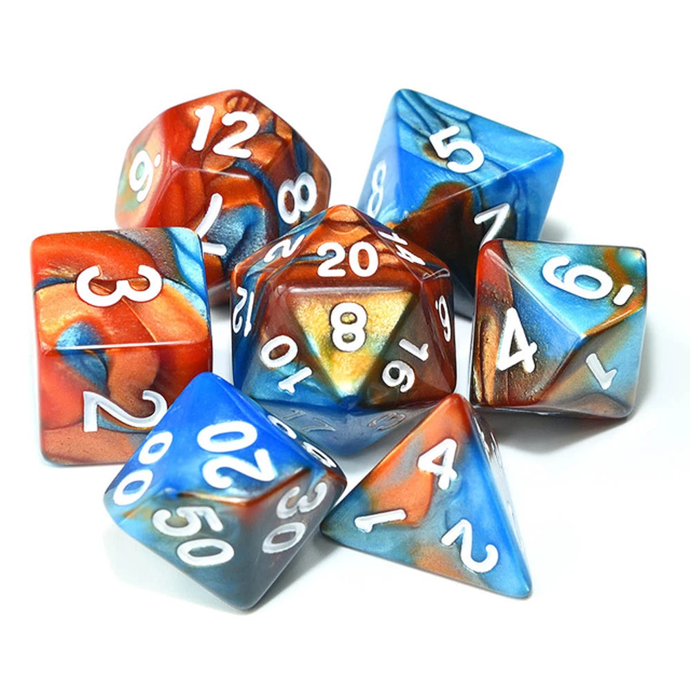 

Adult Toys 7pcs/Set for RPG DnD Playing Games D4 D6 D8 D10 D12 D20 Double-Colors Polyhedral Dice Mixed Color Dice Acrylic Dice
