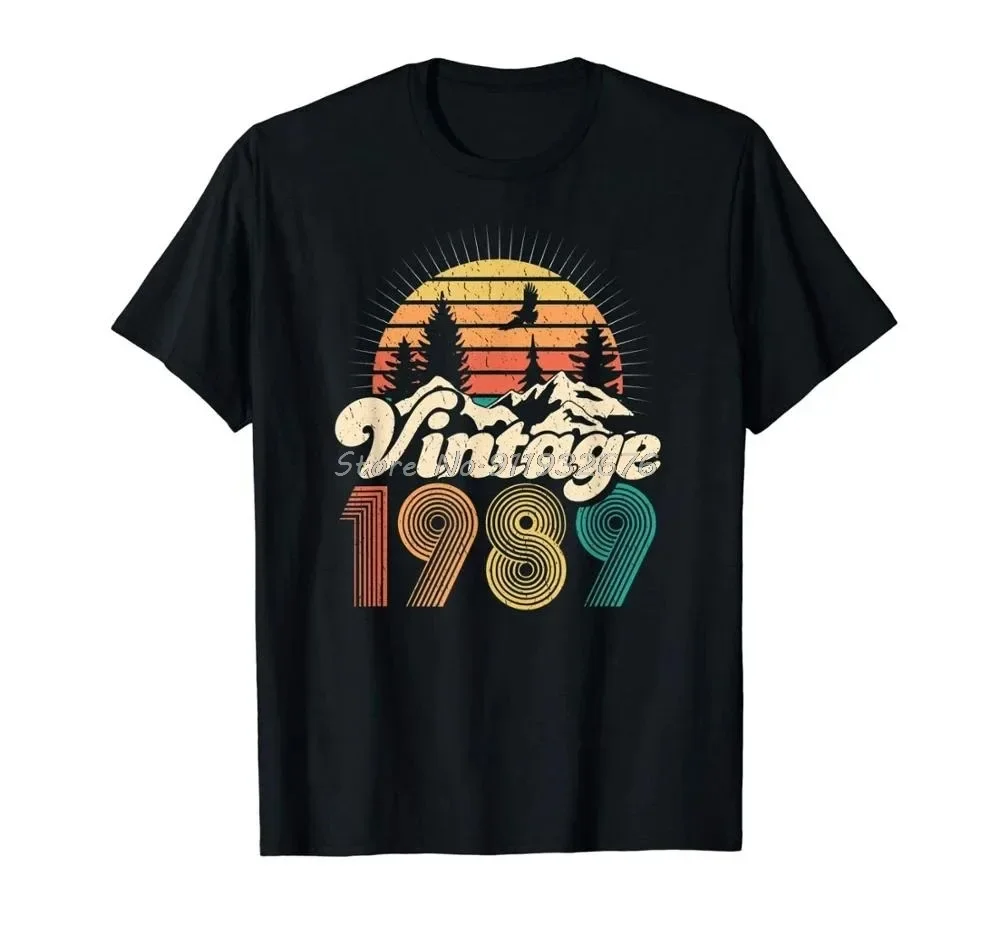 30Th Birthday Gifts - Vintage 1989 T-Shirt Hiking Men New Fashion Men'S Short Sleeve Print Tee Shirts Cool T Shirt Men Tees