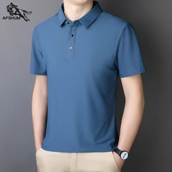 polo shirt men M-7XL 8XL 9XL Summer new High quality mens short-sleeved polo shirt Ice silk Men's business casual polo shirt A85