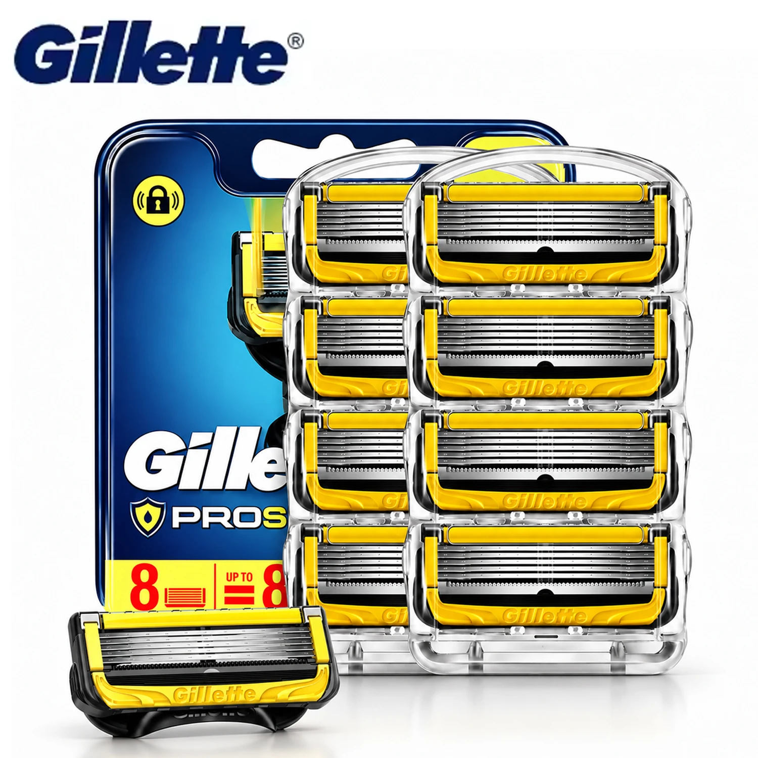 Recambios de cuchillas de afeitar Gillette de 5 capas, paquete de 4/8 unidades, para la serie ProGlide ProShield Fusion 5, cartuchos de repuesto para afeitadoras de hombre.